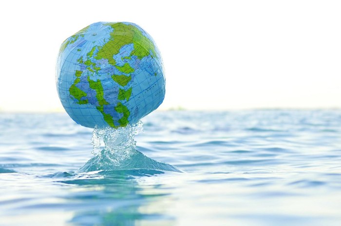Earth in water climate change image