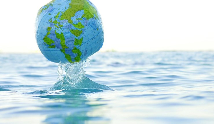 Earth in water climate change image