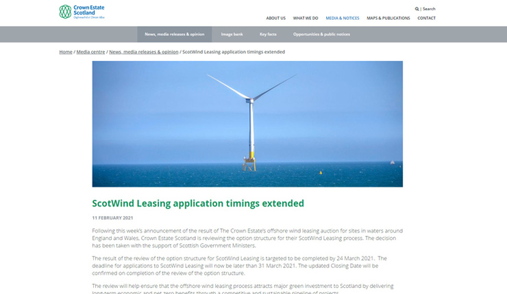 Scotwind delay for website