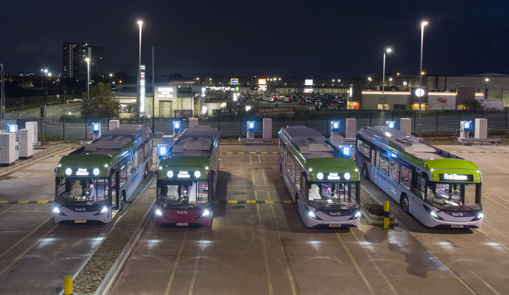 First Bus Glasgow Caledonia Depot EV Charging hub